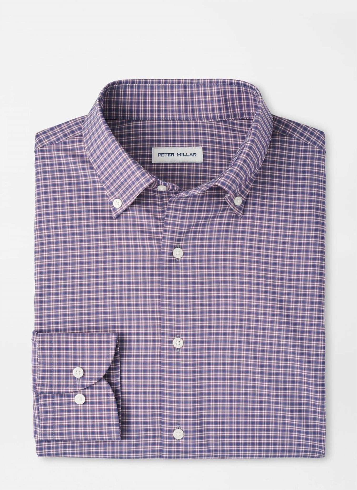 PETER MILLAR Petaluma Performance Twill Shirt in parisian fig - men's shirt - alternate view
