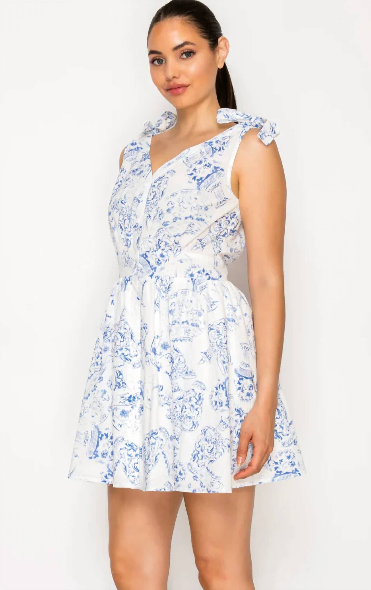 Meet Me In Santorini - Delos Porcelain Mini Dress