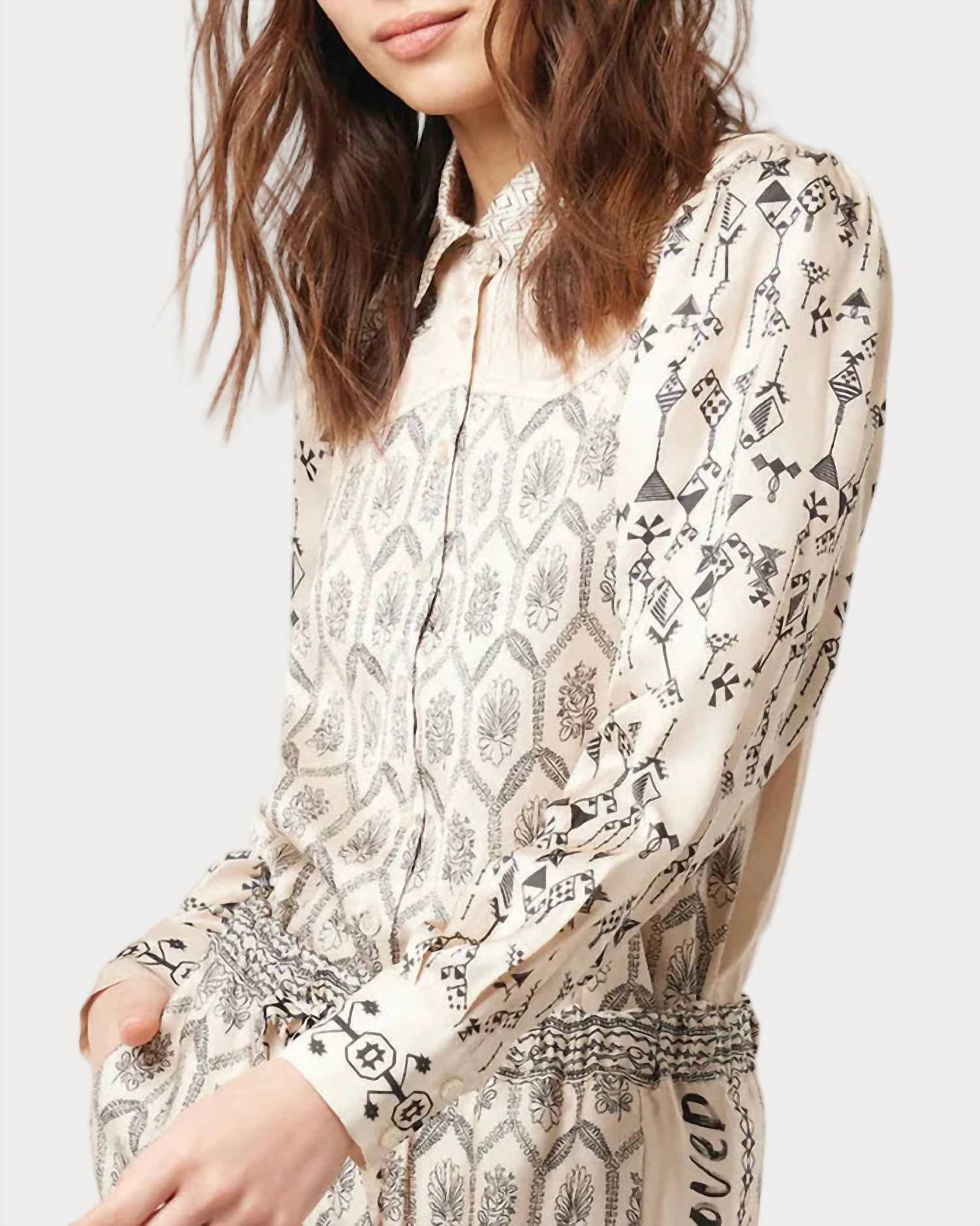 Me369 Grace Western Shirt in blossom 1 - women's blouse - detail view