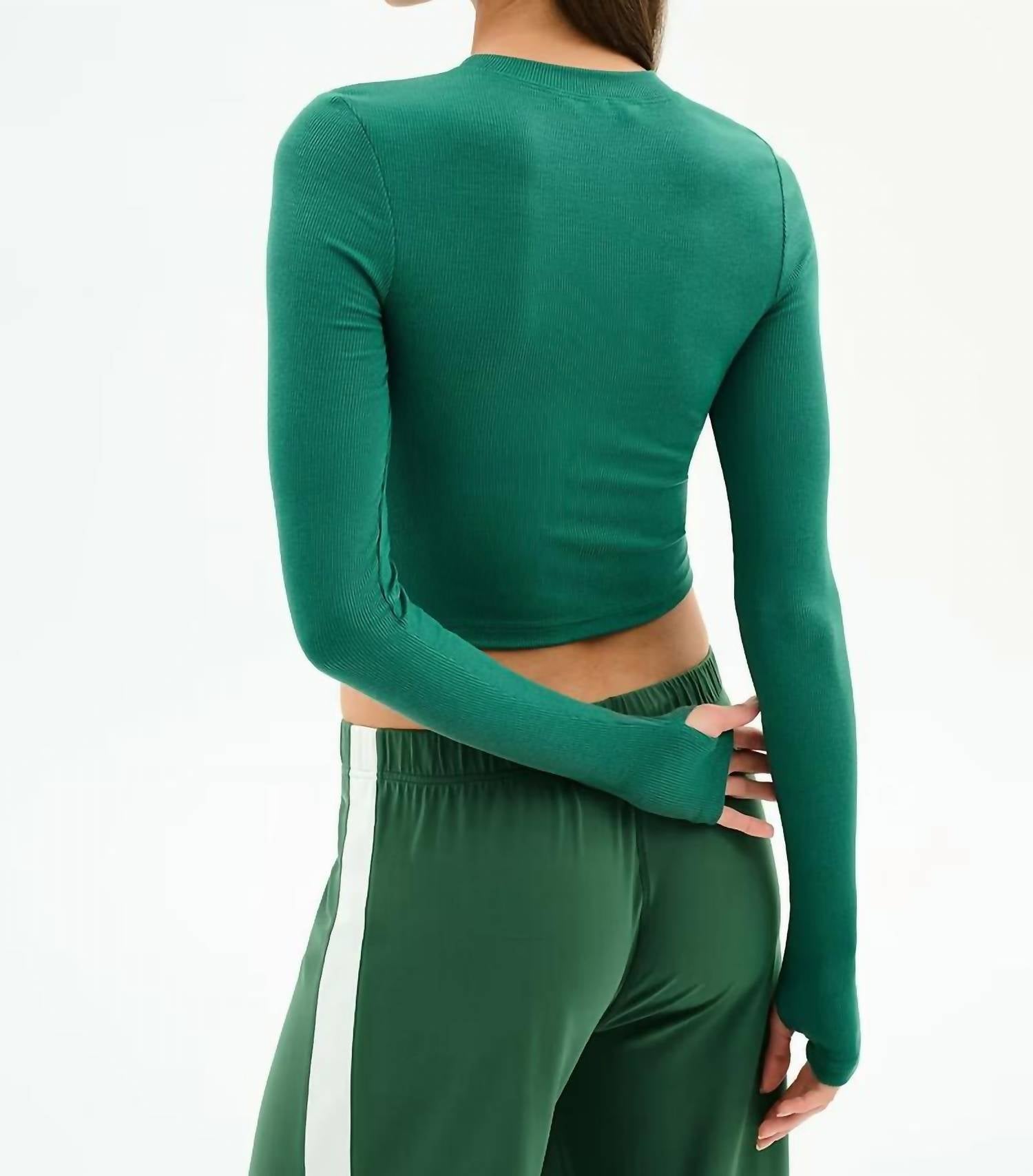 Splits59 - Louise Rib Long Sleeve Crop Top