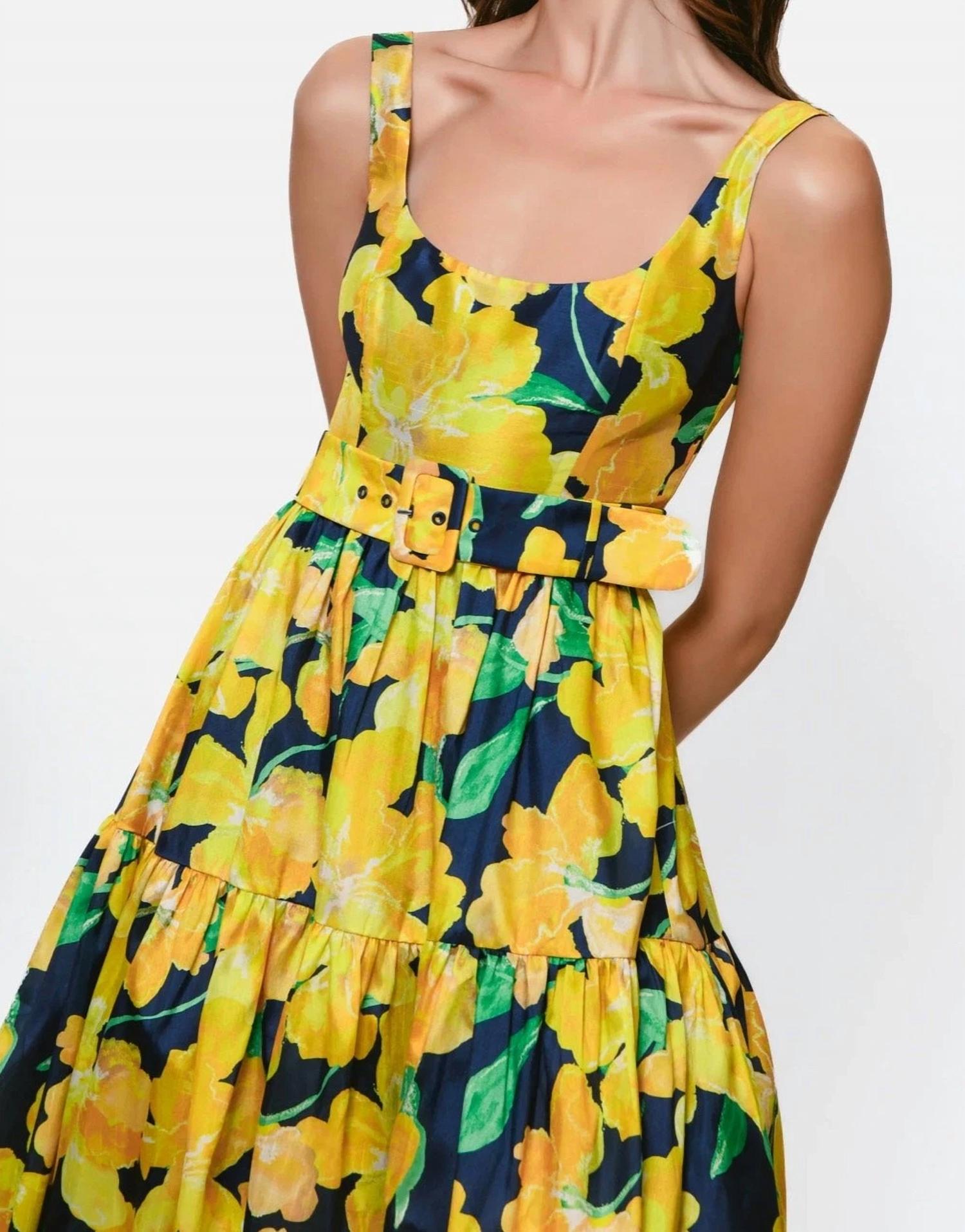 Hutch - Scoop Neck Belted Midi Sundress