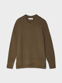 White + Warren - Cotton Ribbed Crewneck Sweater