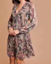 GILLI Chloe Shimmer Dress in floral - women's dress - detail view