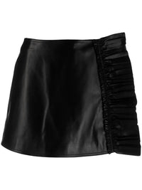 Valentino - Frill Trim Leather Shorts