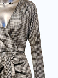 MINKPINK Women's Houndstooth Skort Playsuit in black and white - women's pants - detail view