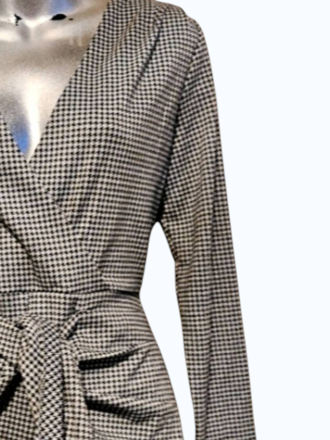 MINKPINK Women's Houndstooth Skort Playsuit in black and white - women's pants - detail view