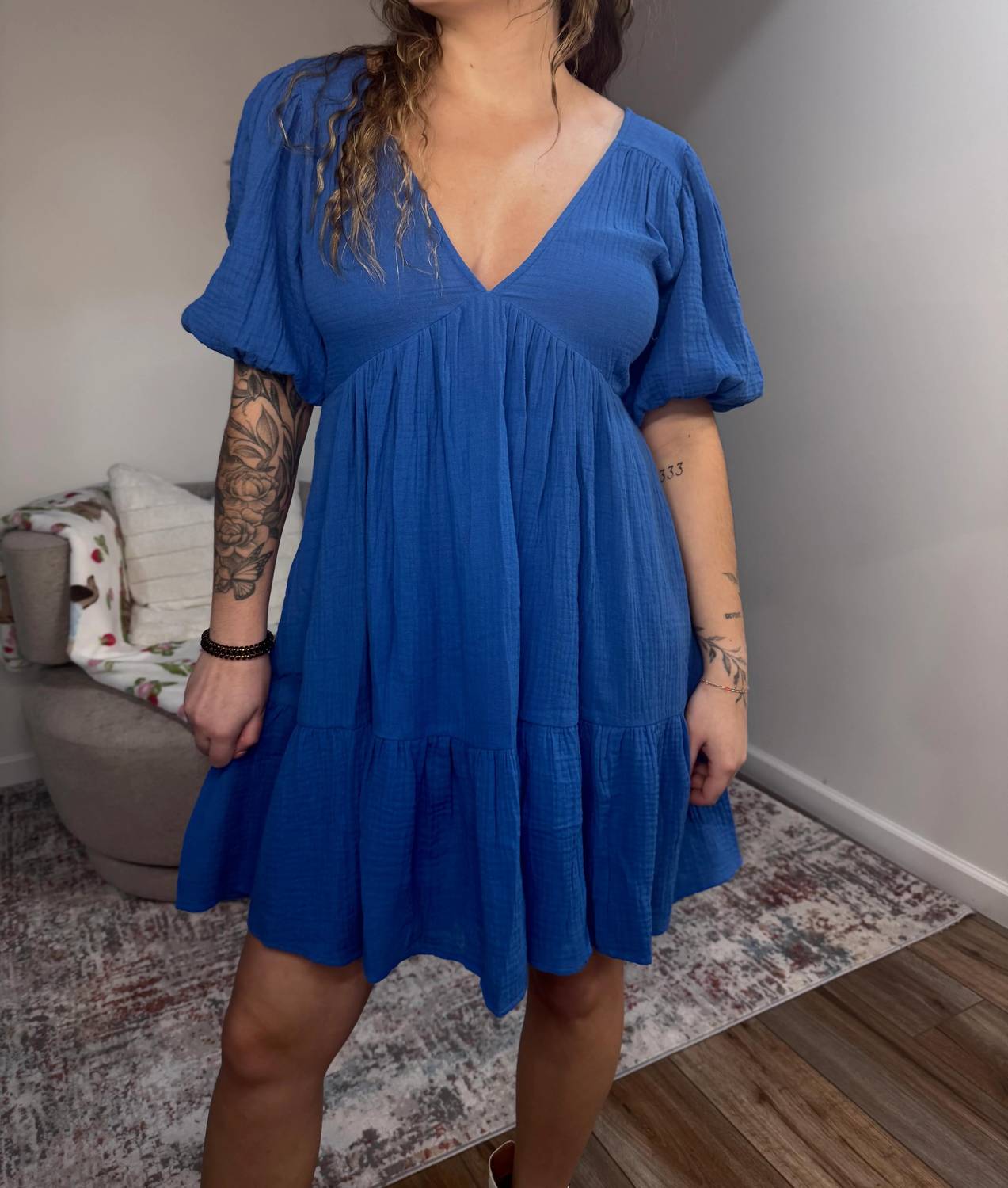 Aemi + Co - Penny Puff Sleeve Tiered Dress