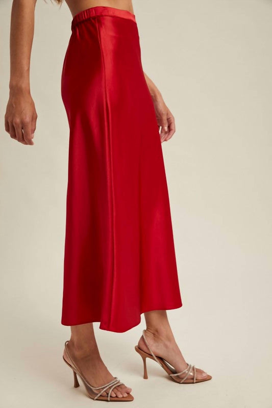 Wishlist - Basic Satin Midi Skirt