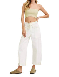 Risen - High Rise Crop Wide Leg Cargo Jeans