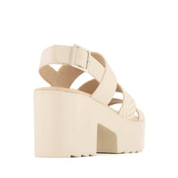 Andrea Women's Chunky Heeled Sandal in beige - women's sandal - detail view