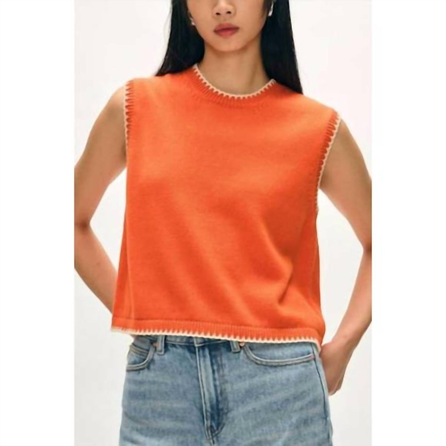 White + Warren - Blanket Trim Crew Neck Tank Top