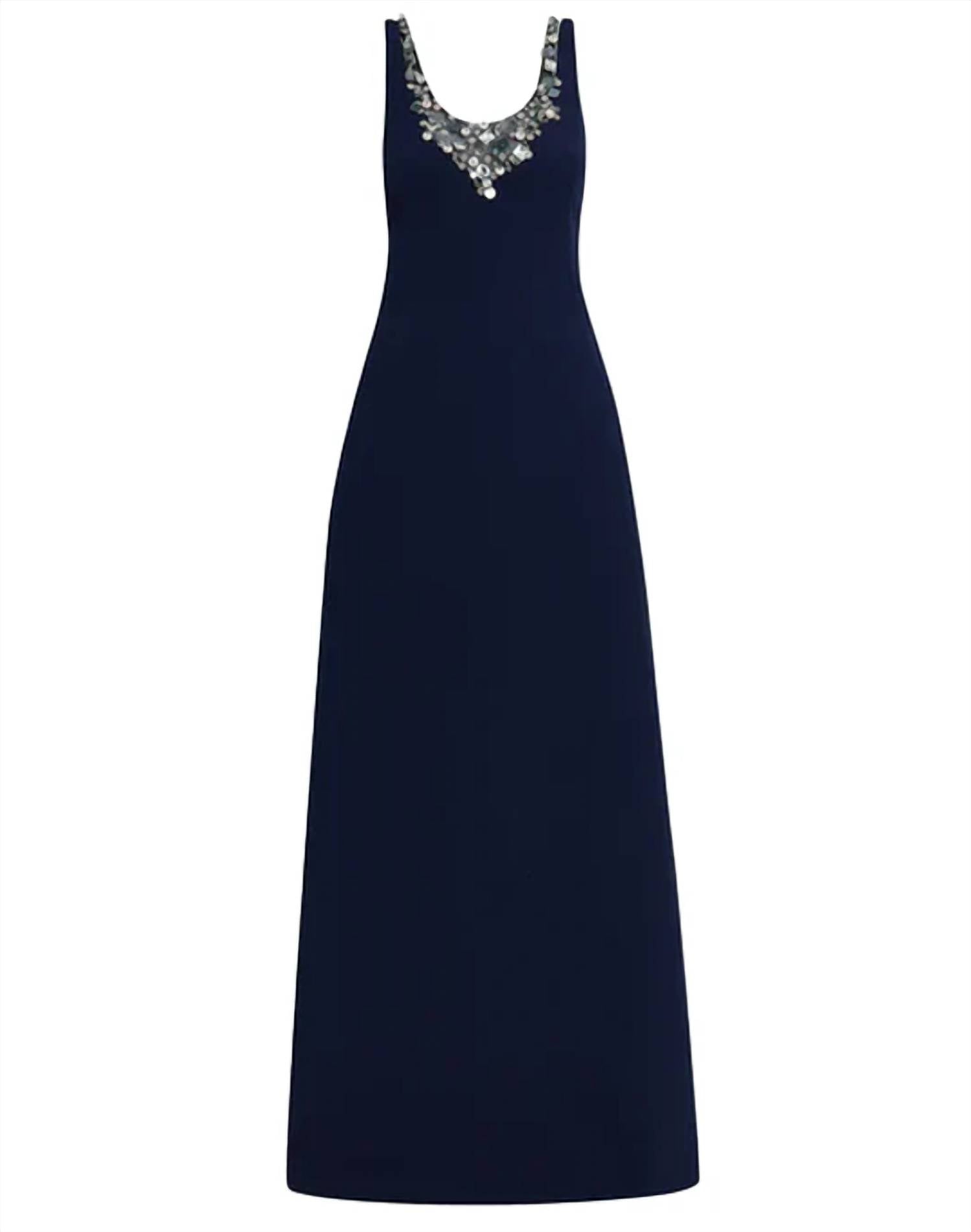 Safiyaa - Mariam V-neck Aline Gown with Embellishment