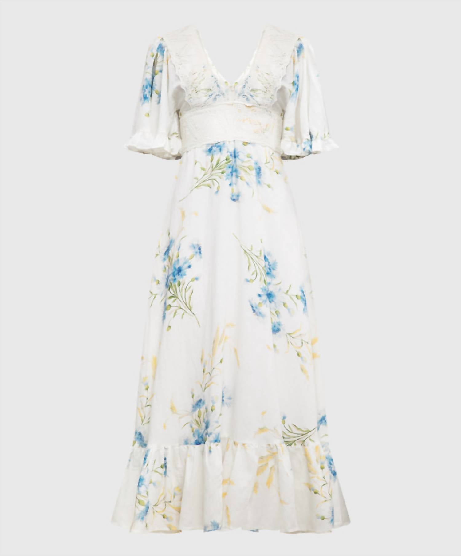 Bytimo - Linen Ruffle Maxi Dress