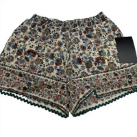 Pomander Place Womens Chintz Nova Floral Shorts in cream beige multi - women's shorts