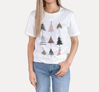 Kissed Apparel - Colorful Christmas Trees Graphic Tee