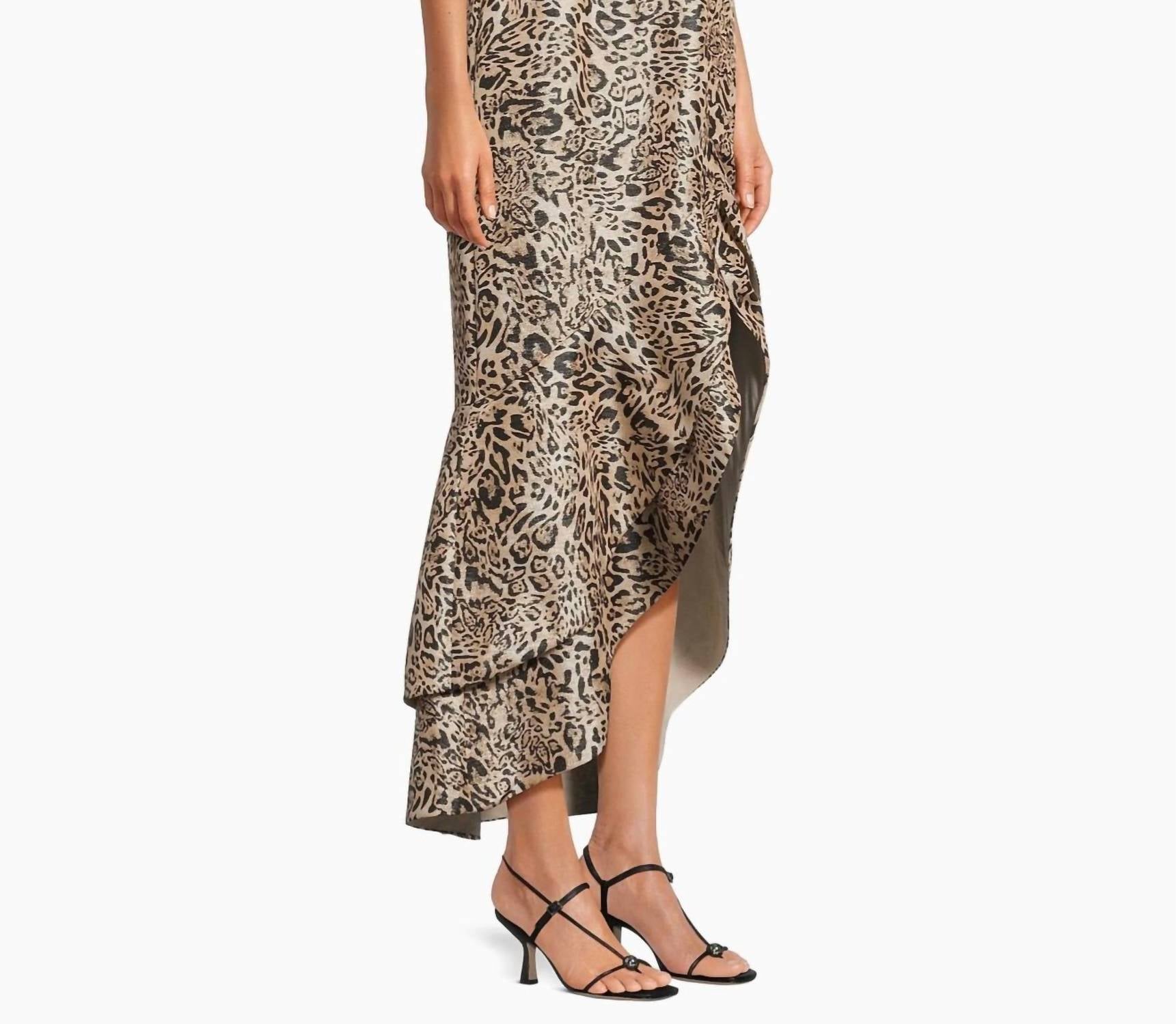 hutch Alma Leopard-print Jacquard Cocktail Dress in beige - women's dress - alternate view