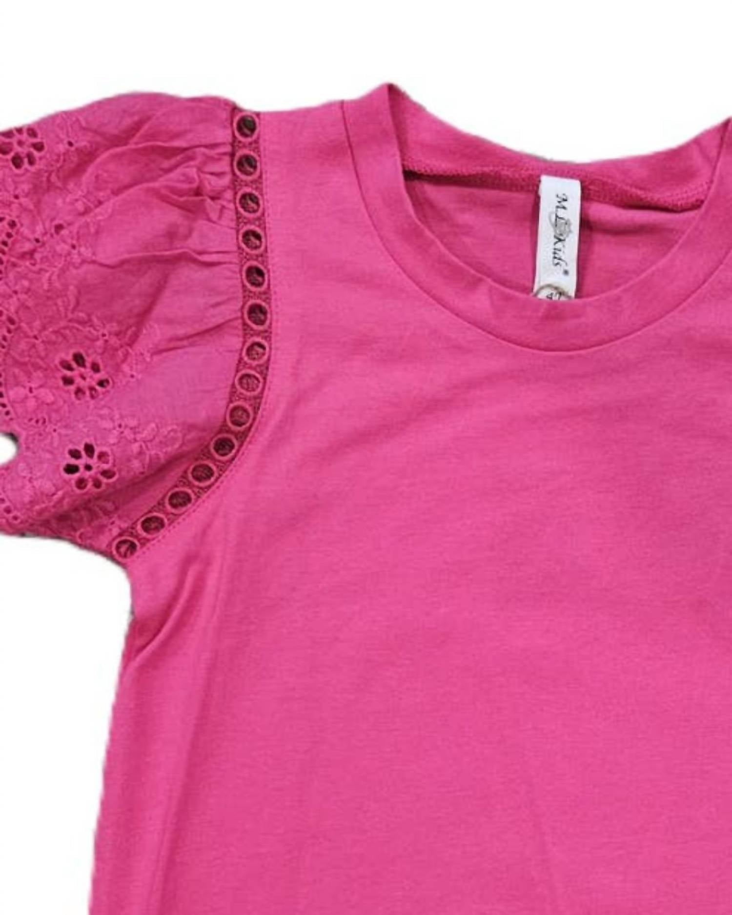 Ml Kids - Girl's Eyelet Sleeve Top