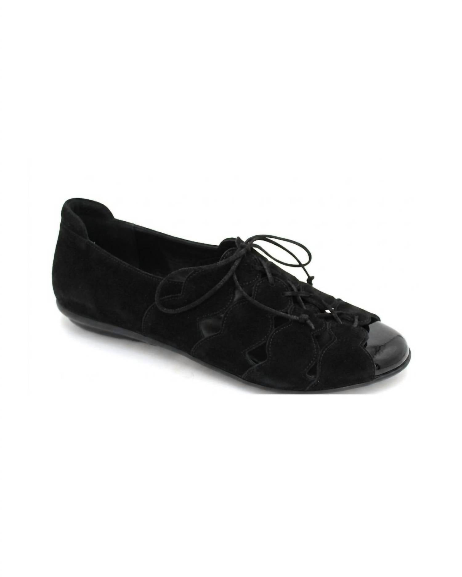 Beautifeel Women's Amelia Lace-up Shoe in black spark suede - women's sandal