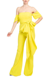 Jovani - Women's Off The Shoulder Scuba Crepe Prom Jumpsuit