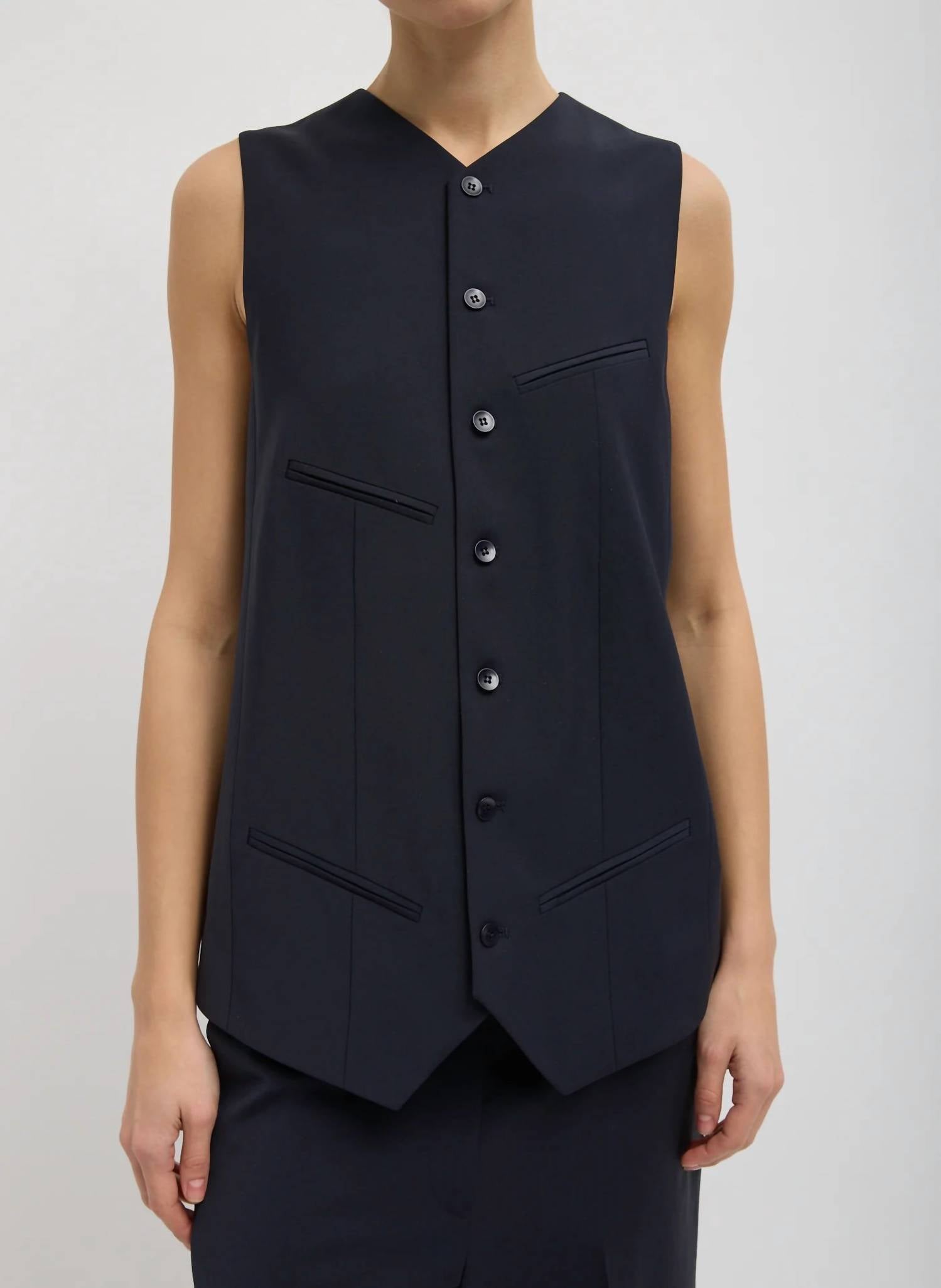 Tibi - Tropical Wool Easy Vest