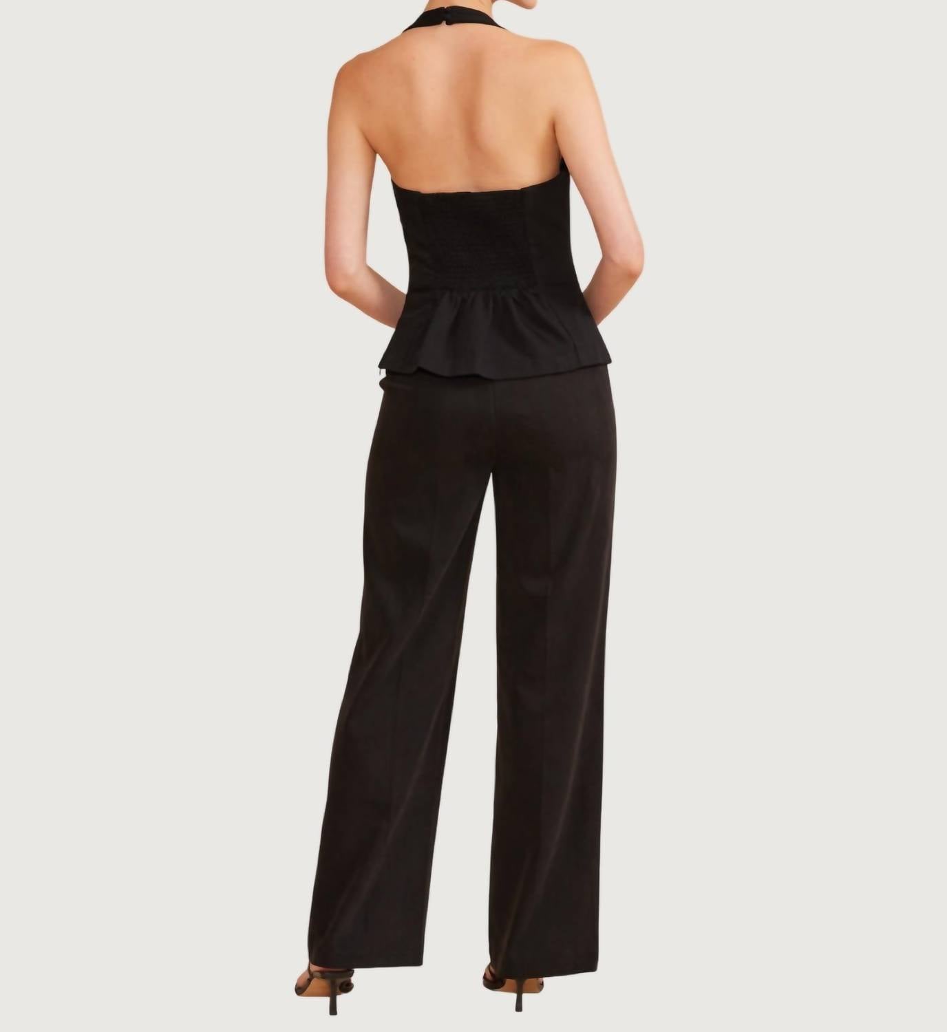LUCY PARIS Rebecca High Rise Pants in black - women's pants - detail view