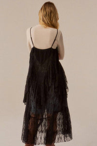 Promesa - Ruffled Lace Flyaway Maxi Camisole Top