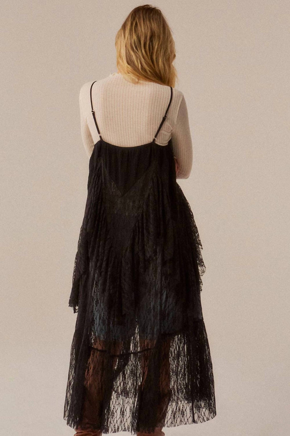 Promesa - Ruffled Lace Flyaway Maxi Camisole Top