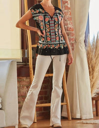 Andree By Unit - Embroidered Ruffle Top