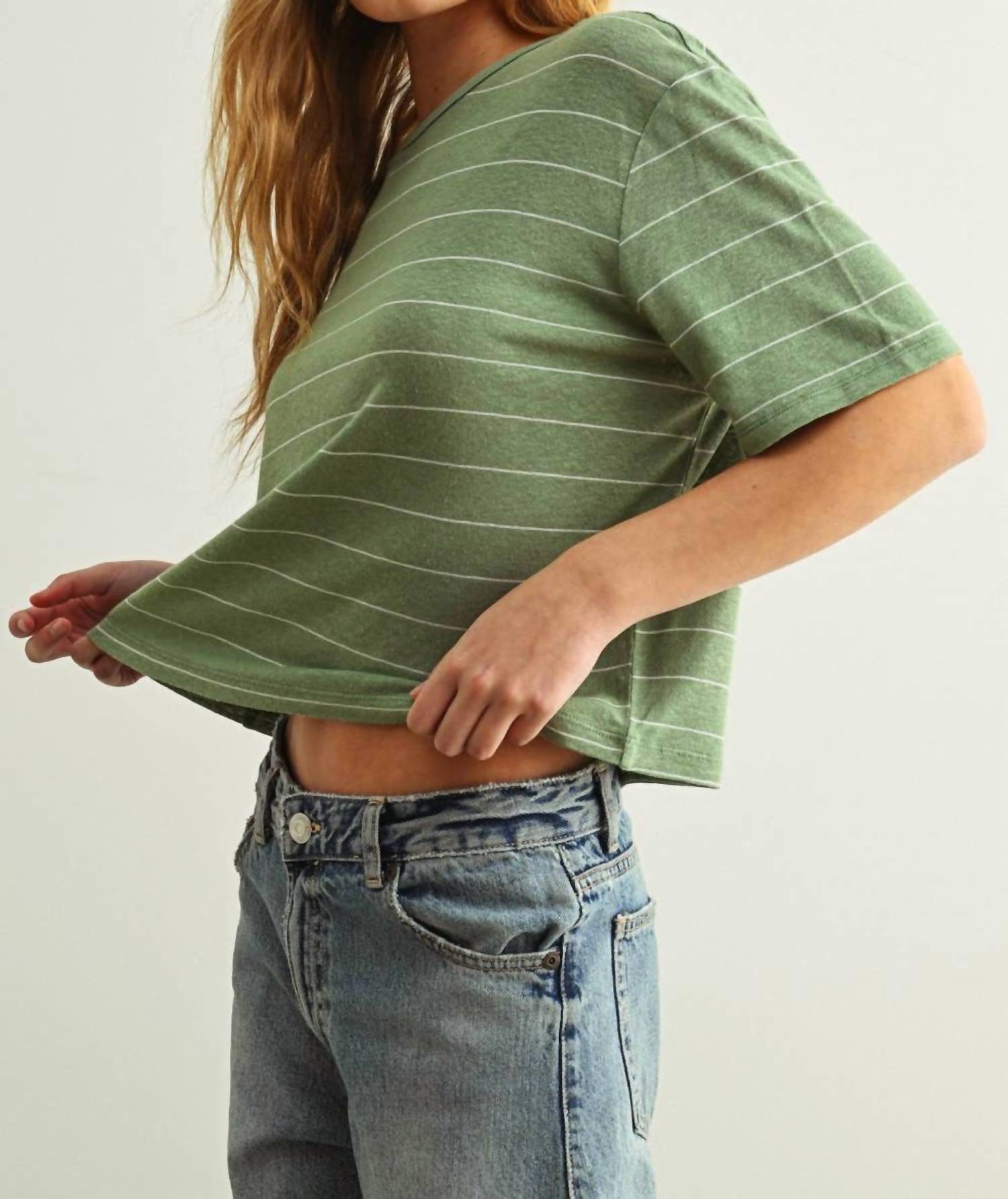Miou Muse - Stripe Cotton Linen Top