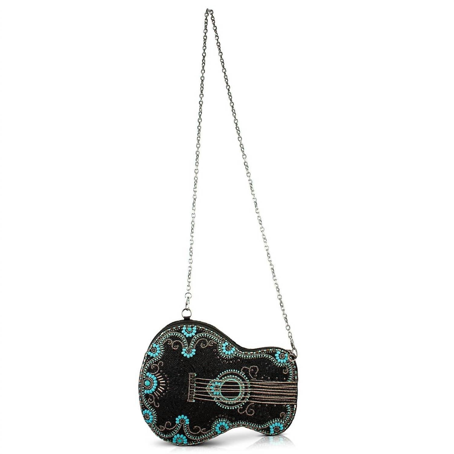 Mary Frances - Women's Tune Guitar Shaped Beaded Crossbody Handbag