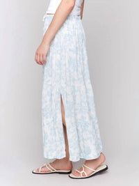 Charlie B - Bloom Print Linen Tier Maxi Skirt
