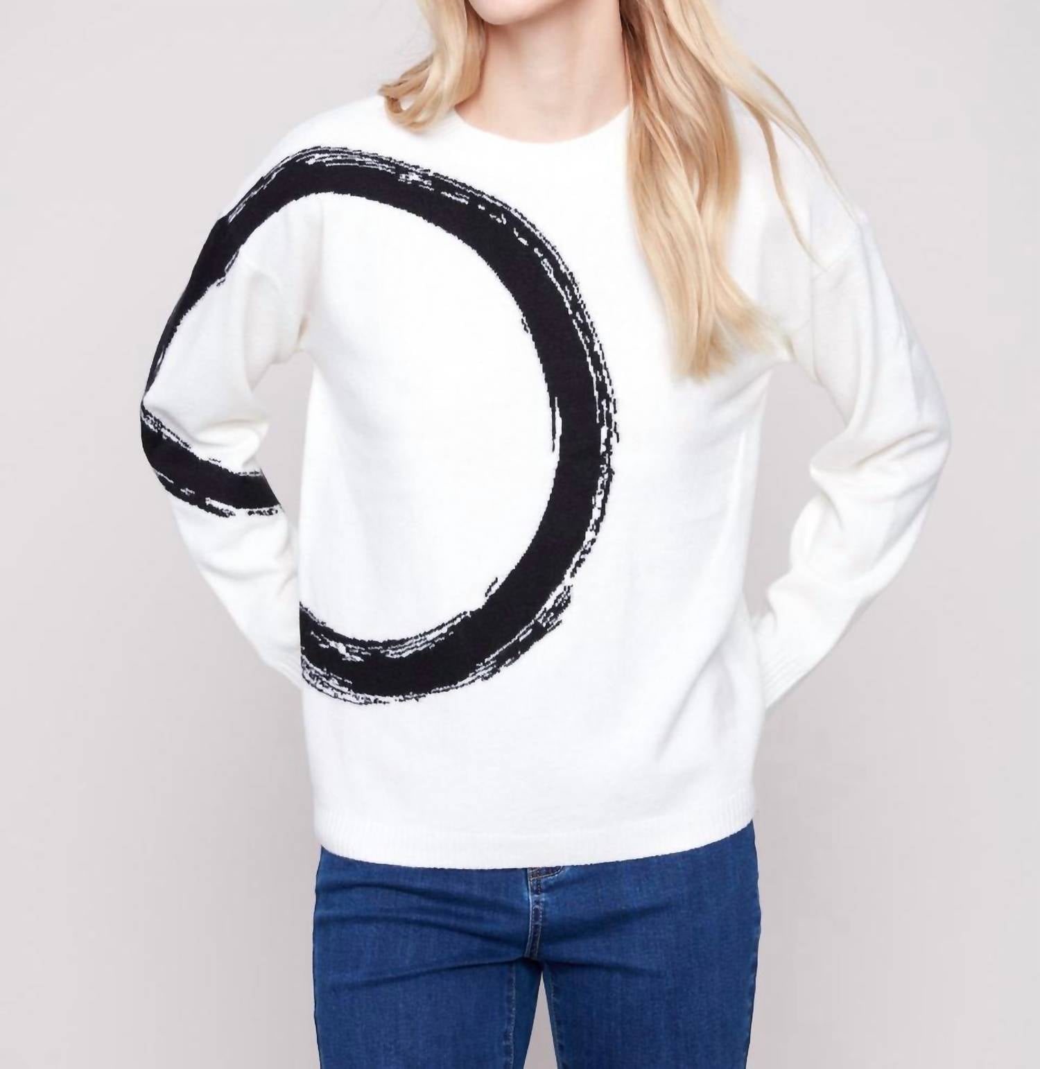 Charlie B - Placed Jacquard Crew Neck Sweater