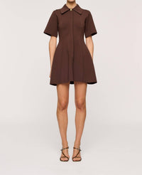 Clea - Sorrel Knit Mini Shirt Dress