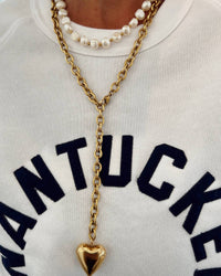Chansuttpearls - Women's The Eliza Heart Lariat Pendant