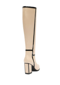 Andrea Women's Tall Knee-high Boots in beige - women's shoe - detail view