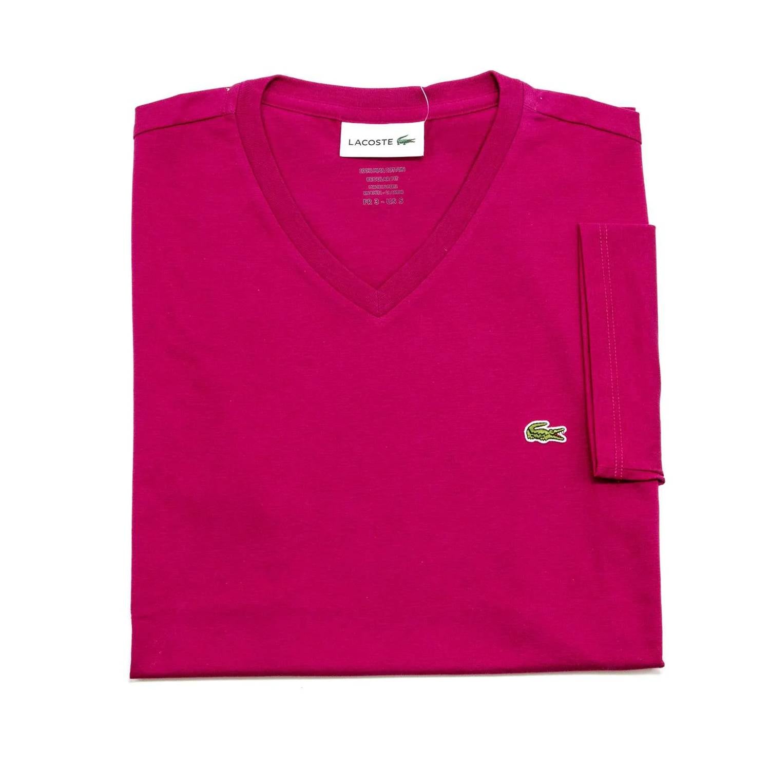 Lacoste - Men's Standard Short Sleeve Pima V-neck Tee