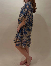 Fitzroy & Willa - Ruffled Cotton Caftan Mini Dress