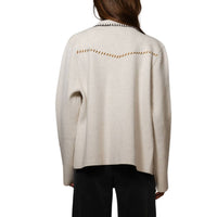 Blue B - Motif Wool Blend Sweater Jacket