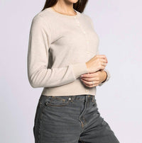 Thread & Supply Monica Cardigan in heather stucco - women's cardigan - alternate view