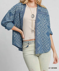 Umgee - Paisley Print Shirt Jacket