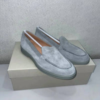 Santoni Men's Yaltamoc Suede Loafers in blue - men's loafer - detail view