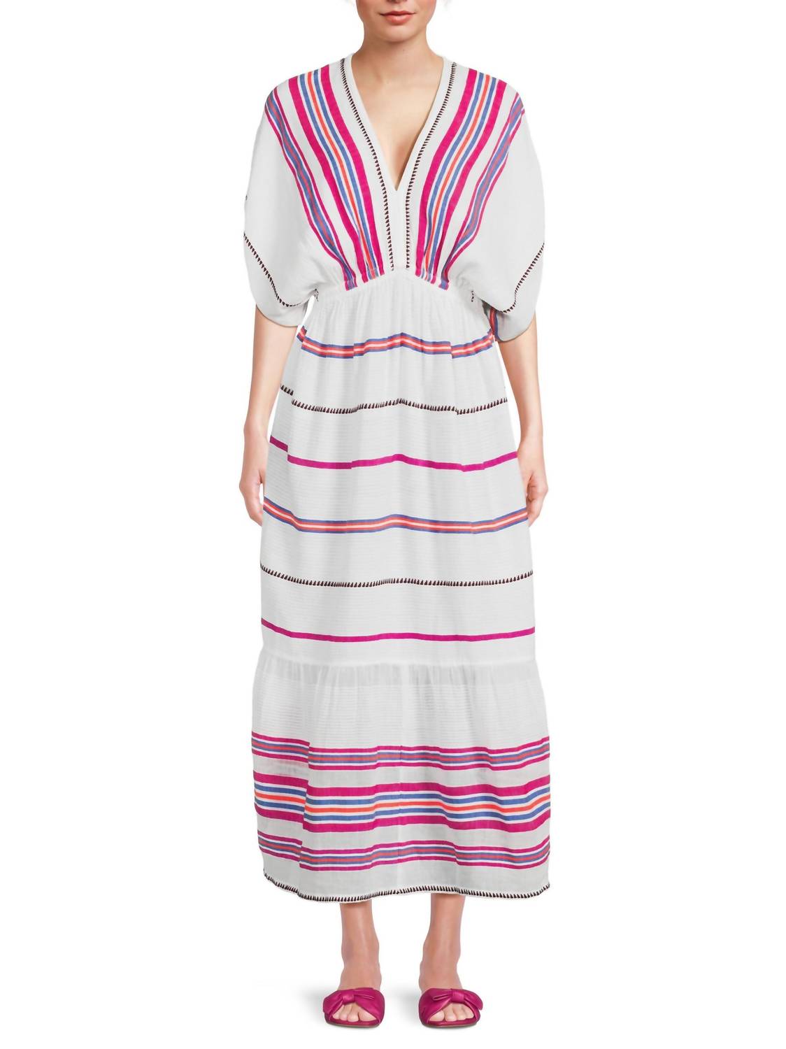 Lemlem - Leila Plunge Midi Dress