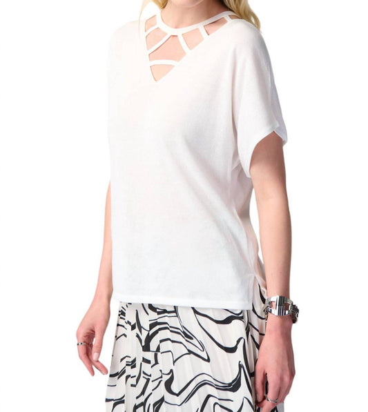 Joseph Ribkoff - V-NECK CUT-OUT TOP