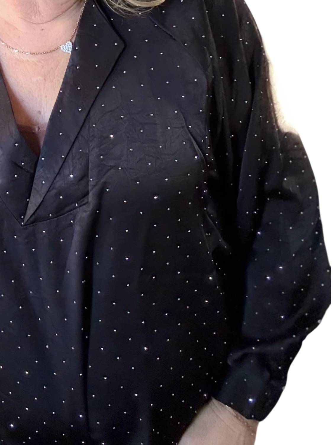 Allie Rose - Mistletoe Long Sleeve Rhinestone Top
