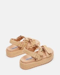 STEVE MADDEN Women's Big Mona Chunky Platform Sandal in natural raffia - women's sandal - view 5