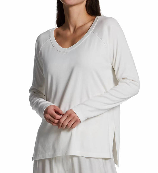Pj Harlow - Frankie Ribbed Long Sleeve Side Slit Tee