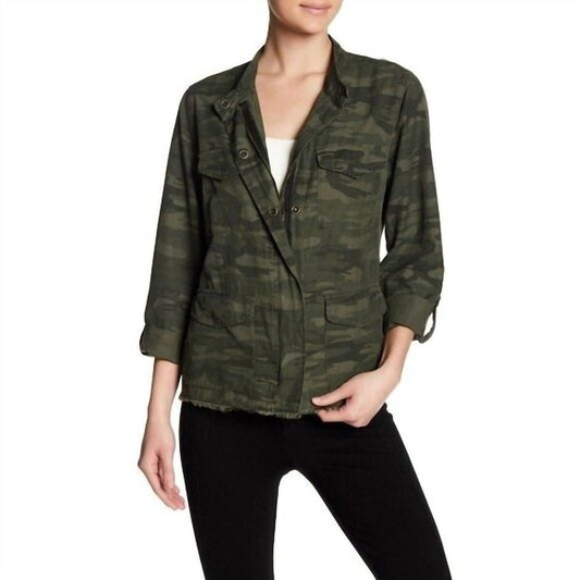Sanctuary - Fray Hem Utility Camo Print Military Jacket