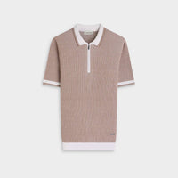 Bugatchi Uomo - Ottoman Rib Quarter Zip Short-Sleeve Polo Sweater