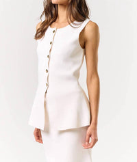 Lalavon - Lara Sleeveless Button Down Top