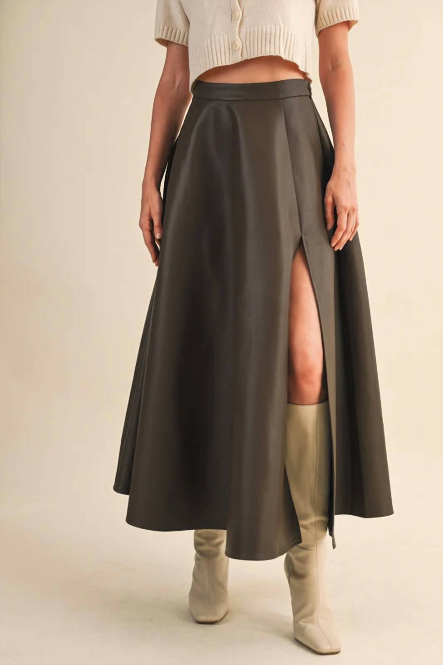 Klesis - Leather Midi Skirt